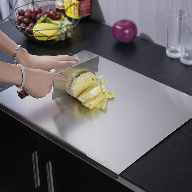 STAINLESS STEEL CHOPPING BOARD DOUBLE PANEL WITH LIP KITCHENWARE