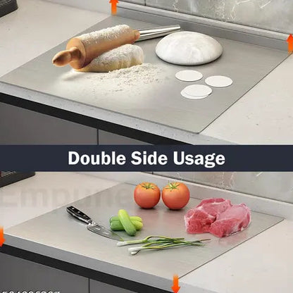STAINLESS STEEL CHOPPING BOARD DOUBLE PANEL WITH LIP KITCHENWARE