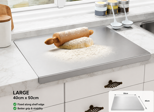 STAINLESS STEEL CHOPPING BOARD DOUBLE PANEL WITH LIP KITCHENWARE