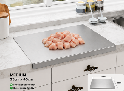STAINLESS STEEL CHOPPING BOARD DOUBLE PANEL WITH LIP KITCHENWARE
